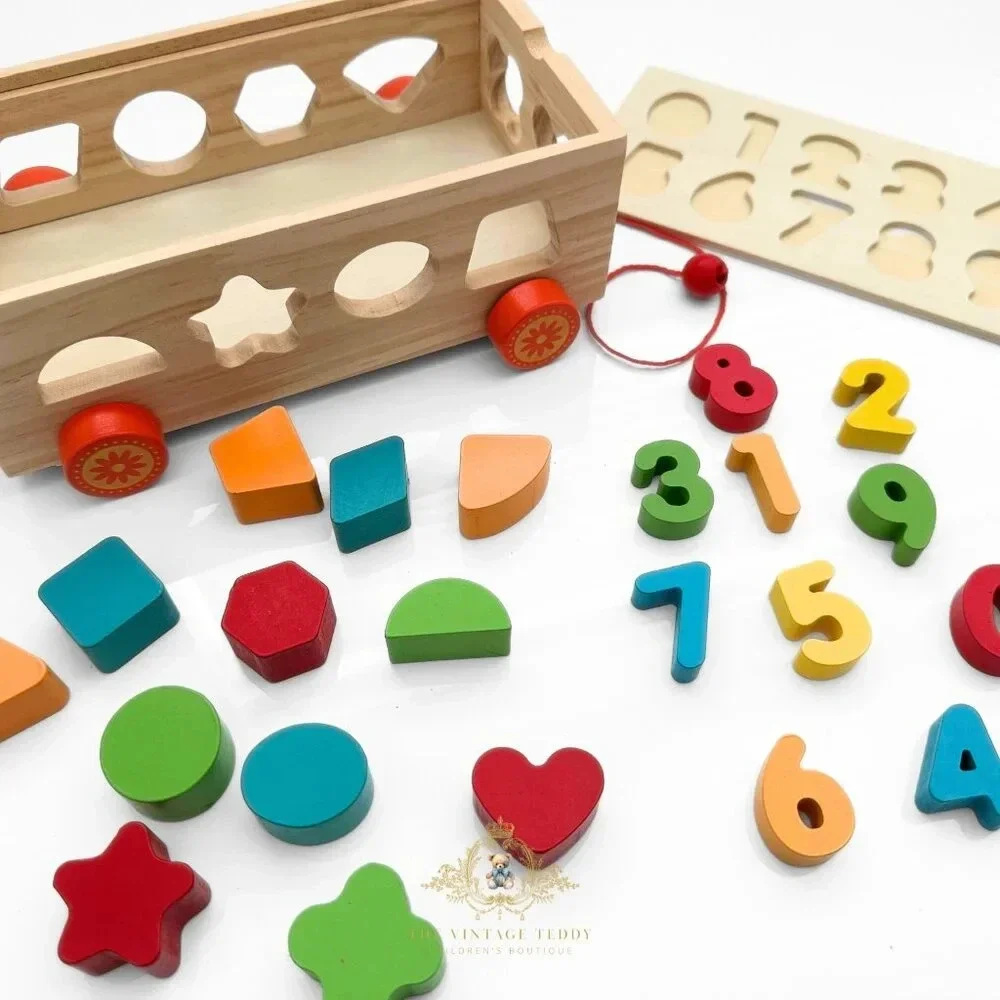 NWT Cute Numbers & Shapes Trailer Fun Play Set Children’s Early Learning Toys